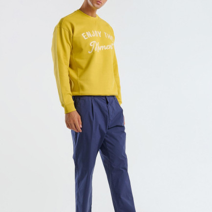 Erkek İndigo Paraşüt Kumaş Esnek Chino Pantolon Erkek İndigo Paraşüt Kumaş Esnek Chino Pantolon