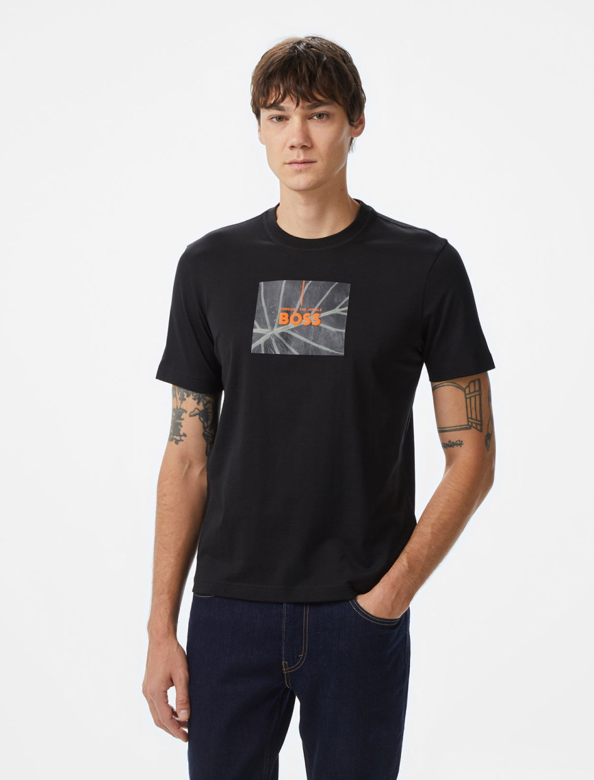 Boss Te Injungle Erkek Lacivert T-Shirt Boss Te Injungle Erkek Lacivert T-Shirt