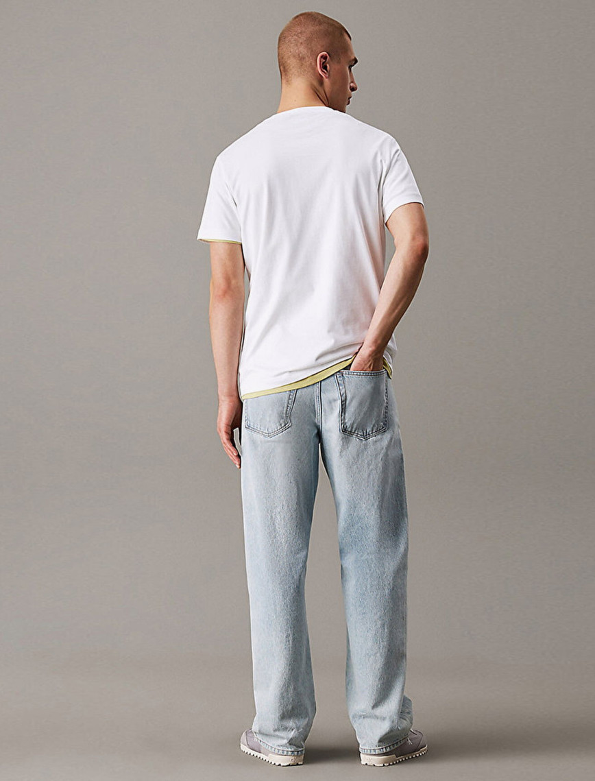 Calvin Klein Jeans Monologo Erkek Beyaz T-Shirt Calvin Klein Jeans Monologo Erkek Beyaz T-Shirt