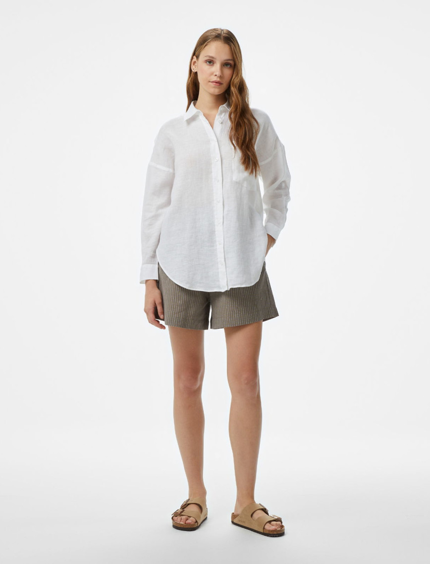 Nautica Kadın Beyaz Regular Fit Gömlek Nautica Kadın Beyaz Regular Fit Gömlek