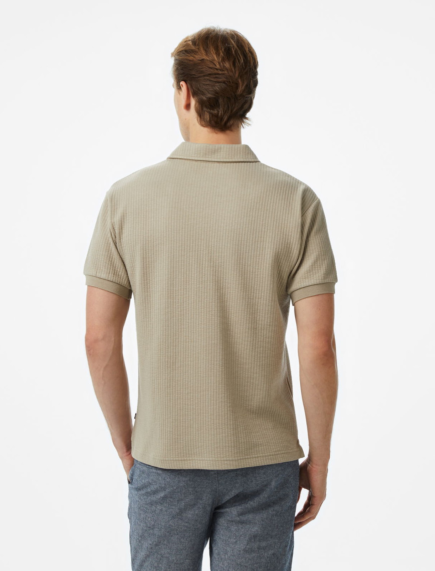 Nautica Erkek Bej Classic Fit Polo