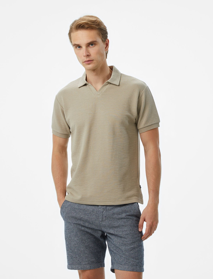 Nautica Erkek Bej Classic Fit Polo
