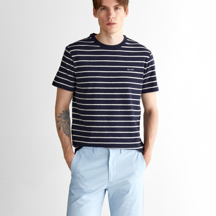 GANT Erkek Lacivert Regular Fit Bisiklet Yaka Çizgili T-Shirt GANT Erkek Lacivert Regular Fit Bisiklet Yaka Çizgili T-Shirt