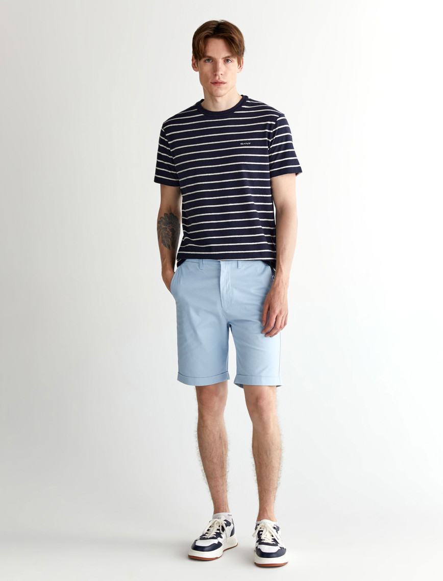 GANT Erkek Lacivert Regular Fit Bisiklet Yaka Çizgili T-Shirt GANT Erkek Lacivert Regular Fit Bisiklet Yaka Çizgili T-Shirt