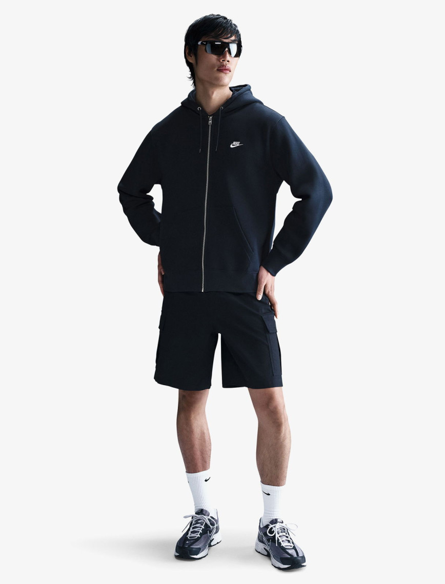 Nike Club Erkek Gri Kapüşonlu Eşofman Üstü