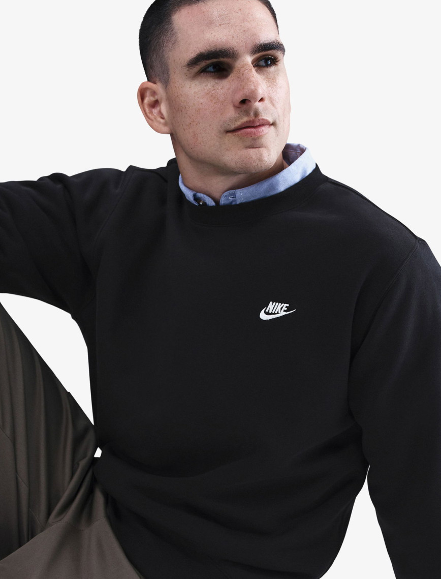 Nike Club Crew Erkek Siyah Sweatshirt Nike Club Crew Erkek Siyah Sweatshirt