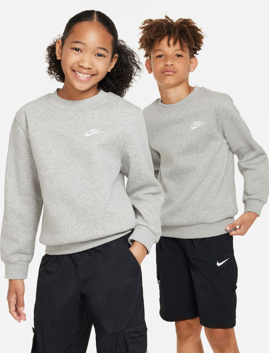 Nike Sportswear Club Fleece Crew Çocuk Beyaz Sweatshirt Nike Sportswear Club Fleece Crew Çocuk Beyaz Sweatshirt