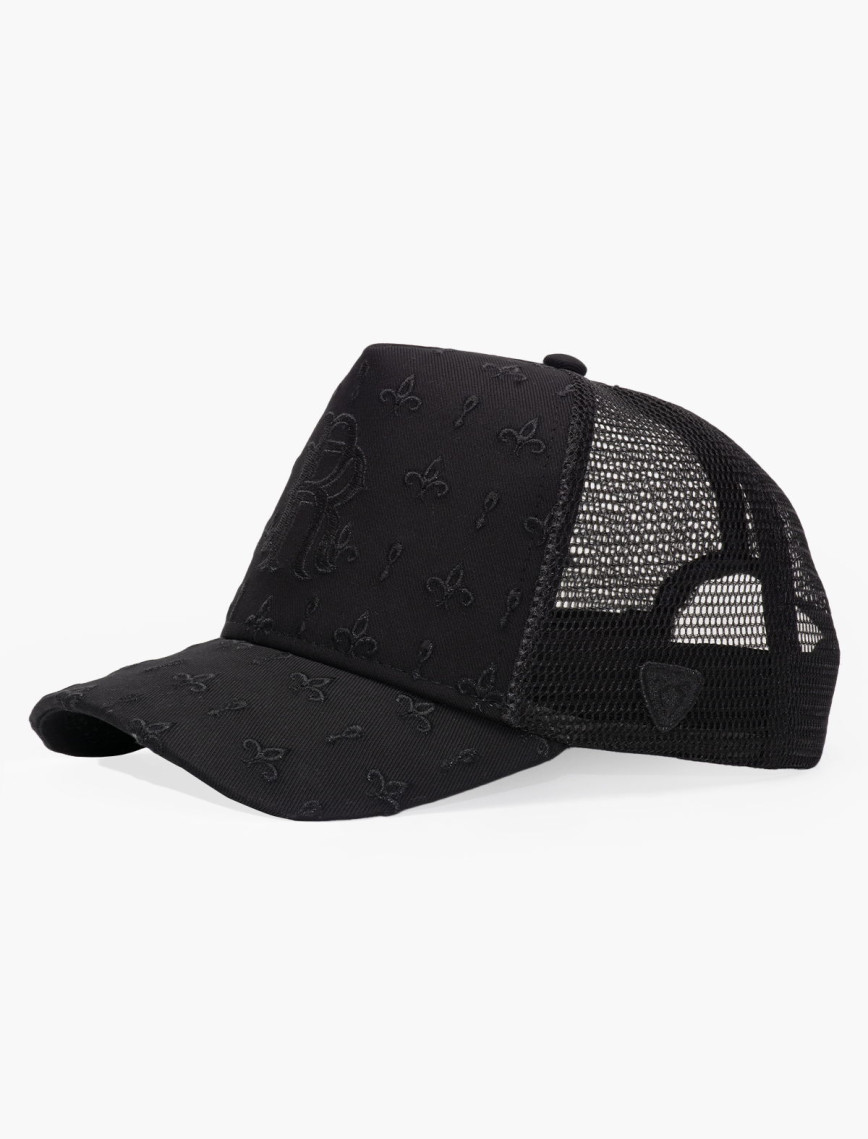 RustandRich Kadın Erkek Siyah Trucker Şapka-Premium Collection-Regalia