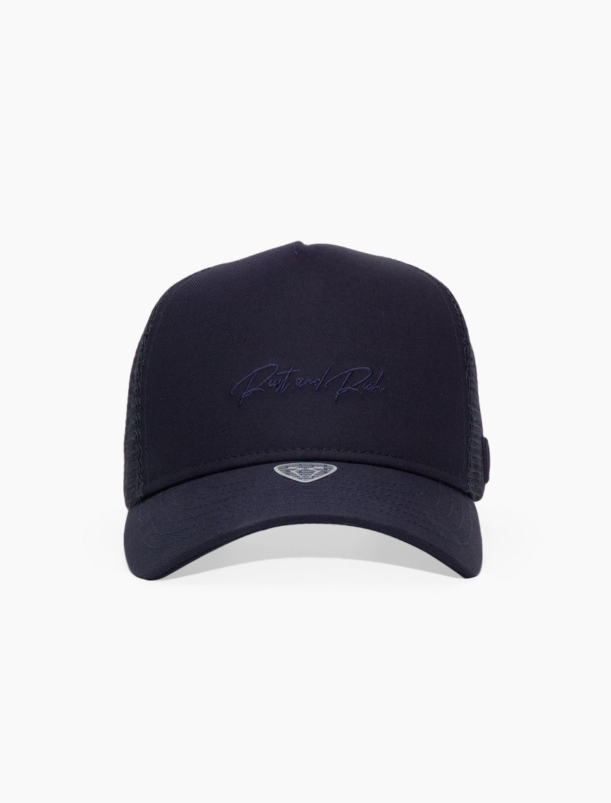 RustandRich Kadın Erkek Lacivert Trucker Şapka-Timeless Collection-Casual