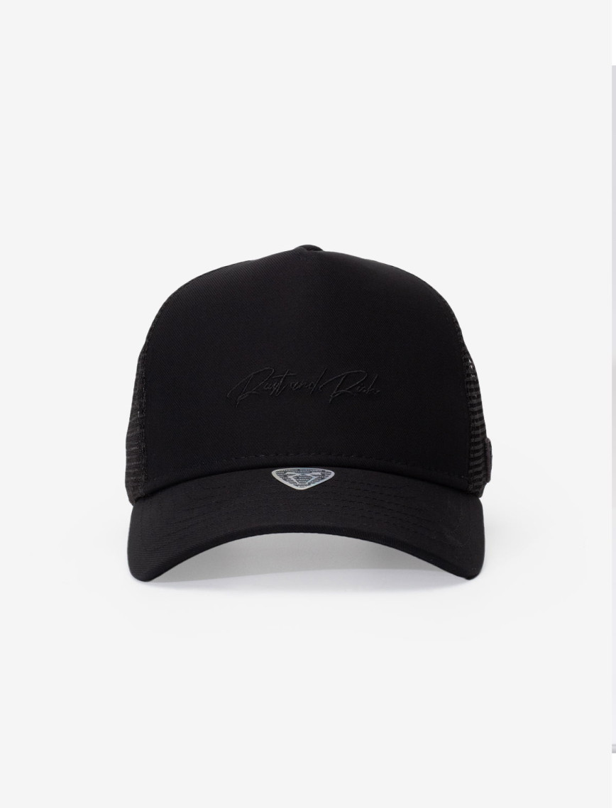 RustandRich Kadın Erkek Siyah Trucker Şapka-Timeless Collection-Casual RustandRich Kadın Erkek Siyah Trucker Şapka-Timeless Collection-Casual