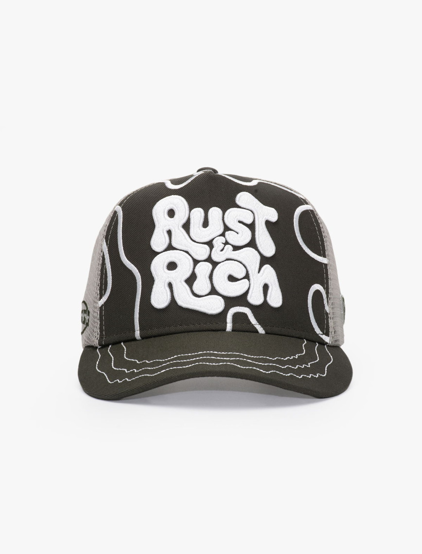 RustandRich Kadın Erkek Haki Trucker Şapka-Urban Collection-Line