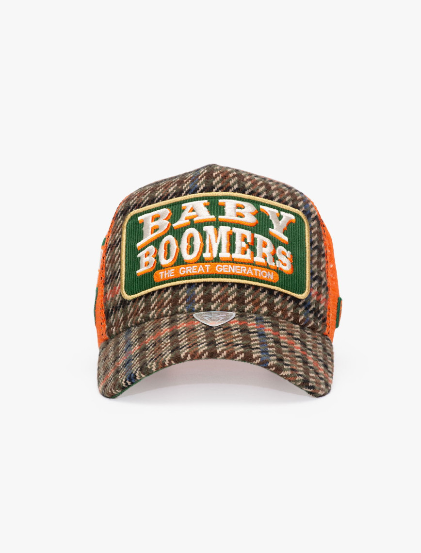 RustandRich Kadın Erkek Kahverengi Trucker Şapka-Generation Collection-Boomers RustandRich Kadın Erkek Kahverengi Trucker Şapka-Generation Collection-Boomers