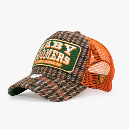 RustandRich Kadın Erkek Kahverengi Trucker Şapka-Generation Collection-Boomers