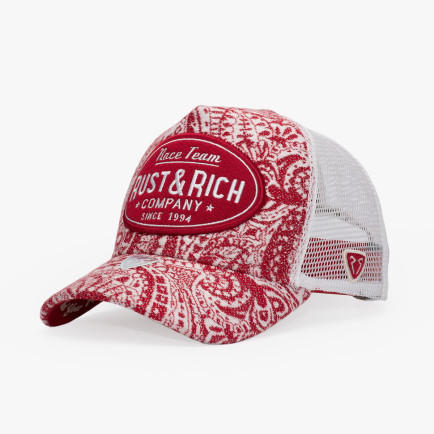 RustandRich Kadın Erkek Bordo Trucker Şapka-Premium Collection-Vintage Race