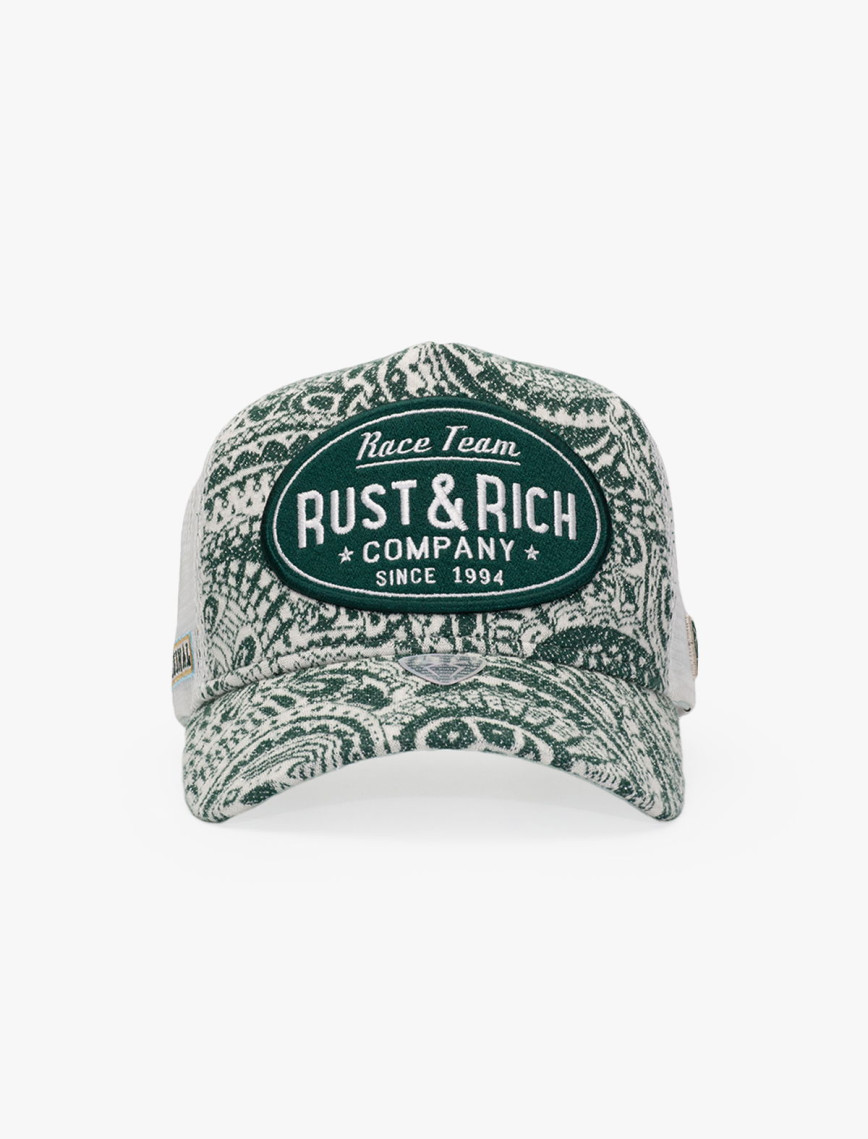 RustandRich Kadın Erkek Yeşil Trucker Şapka-Premium Collection-Vintage Race RustandRich Kadın Erkek Yeşil Trucker Şapka-Premium Collection-Vintage Race