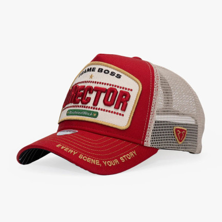 RustandRich Kadın Erkek Kırmızı Trucker Şapka-Urban Collection-Director