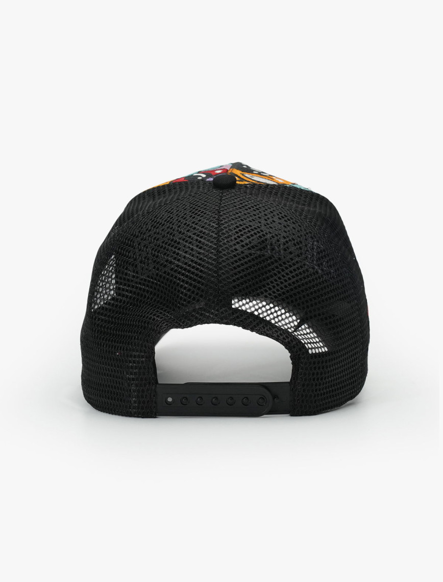 RustandRich Kadın Erkek Siyah Trucker Şapka-Art Collection-Doodle RustandRich Kadın Erkek Siyah Trucker Şapka-Art Collection-Doodle