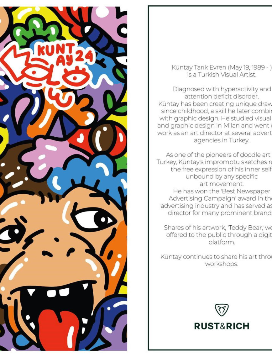 RustandRich Kadın Erkek Siyah Trucker Şapka-Art Collection-Doodle RustandRich Kadın Erkek Siyah Trucker Şapka-Art Collection-Doodle