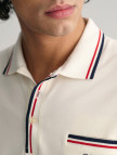 GANT Erkek Krem Regular Fit Çizgili Polo GANT Erkek Krem Regular Fit Çizgili Polo