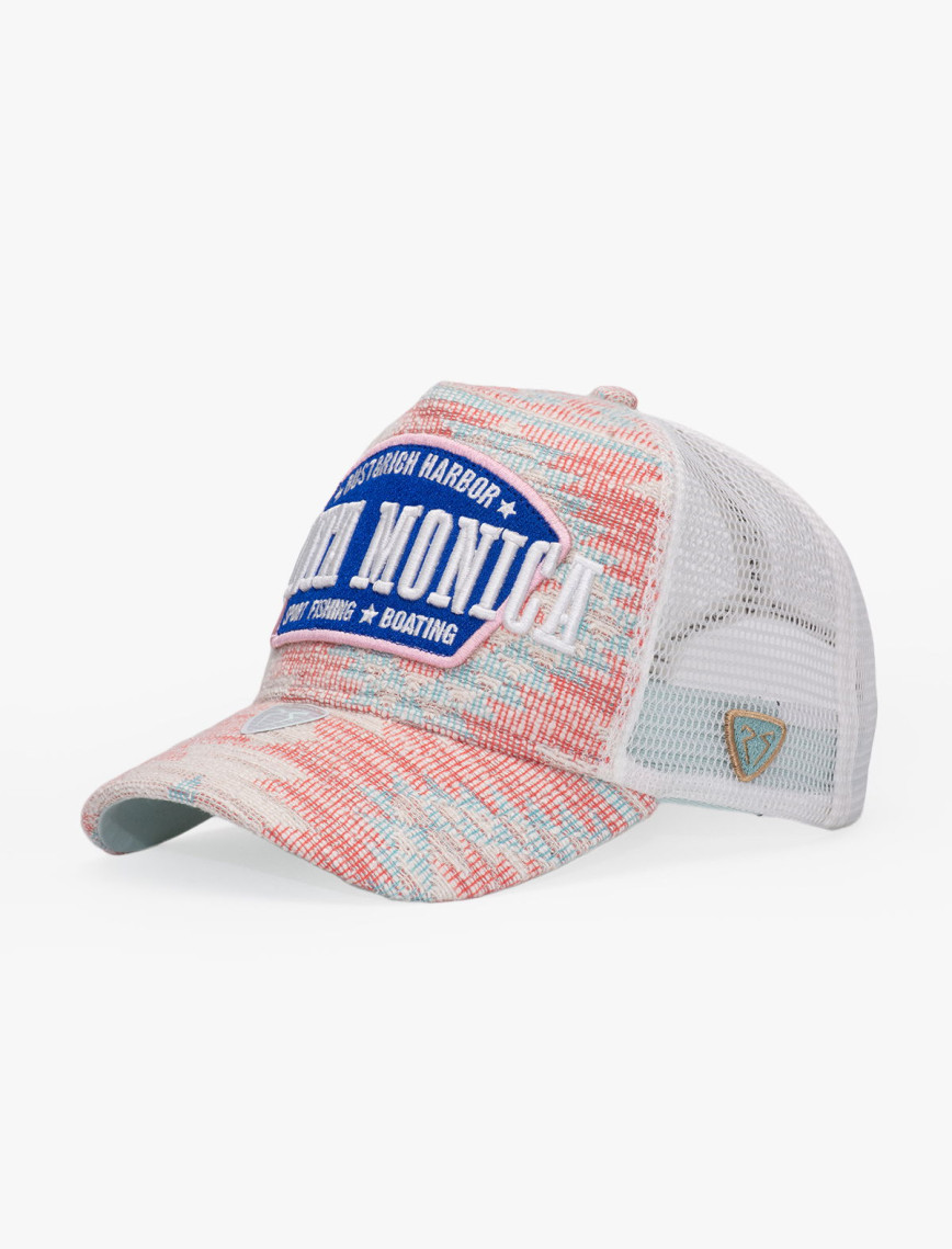 RustandRich Kadın Erkek Beyaz Trucker Şapka-City's Collection-Santa Monica