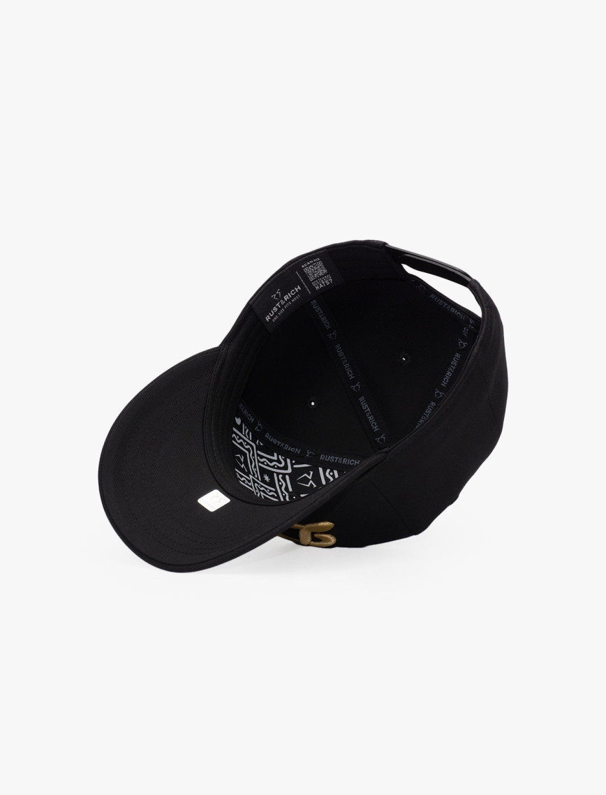 RustandRich Kadın Erkek Siyah Baseball Şapka-Curved Visor-Motto Collection-Deal