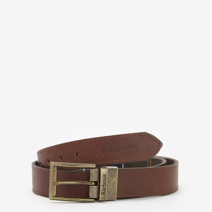 Barbour Reversible Tartan Deri Kemer Barbour Reversible Tartan Deri Kemer