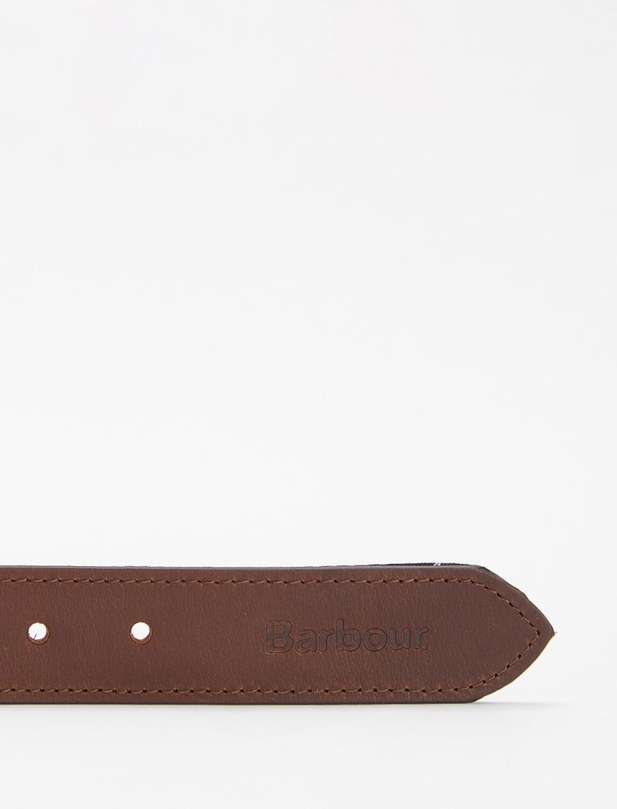 Barbour Reversible Tartan Deri Kemer Barbour Reversible Tartan Deri Kemer