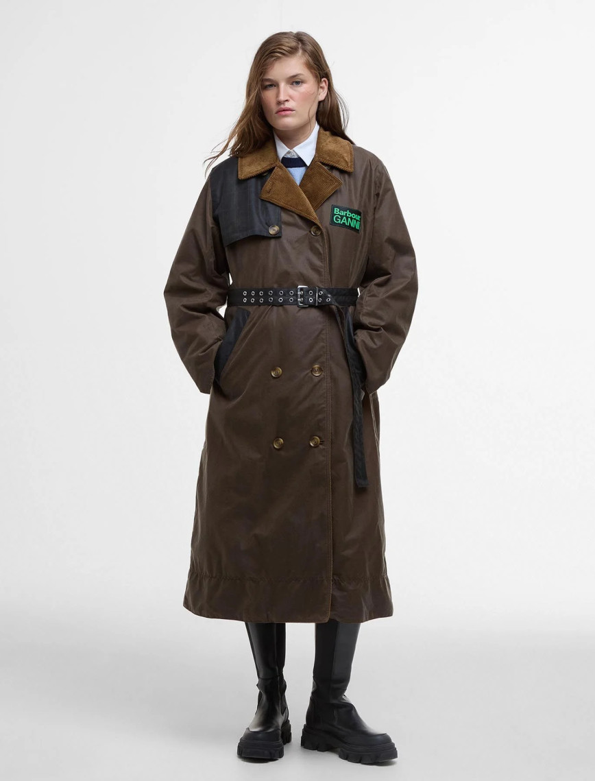 Barbour x GANNI Yağlı Trench Ceket Barbour x GANNI Yağlı Trench Ceket