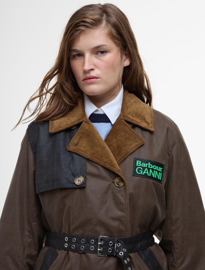 Barbour x GANNI Yağlı Trench Ceket Barbour x GANNI Yağlı Trench Ceket