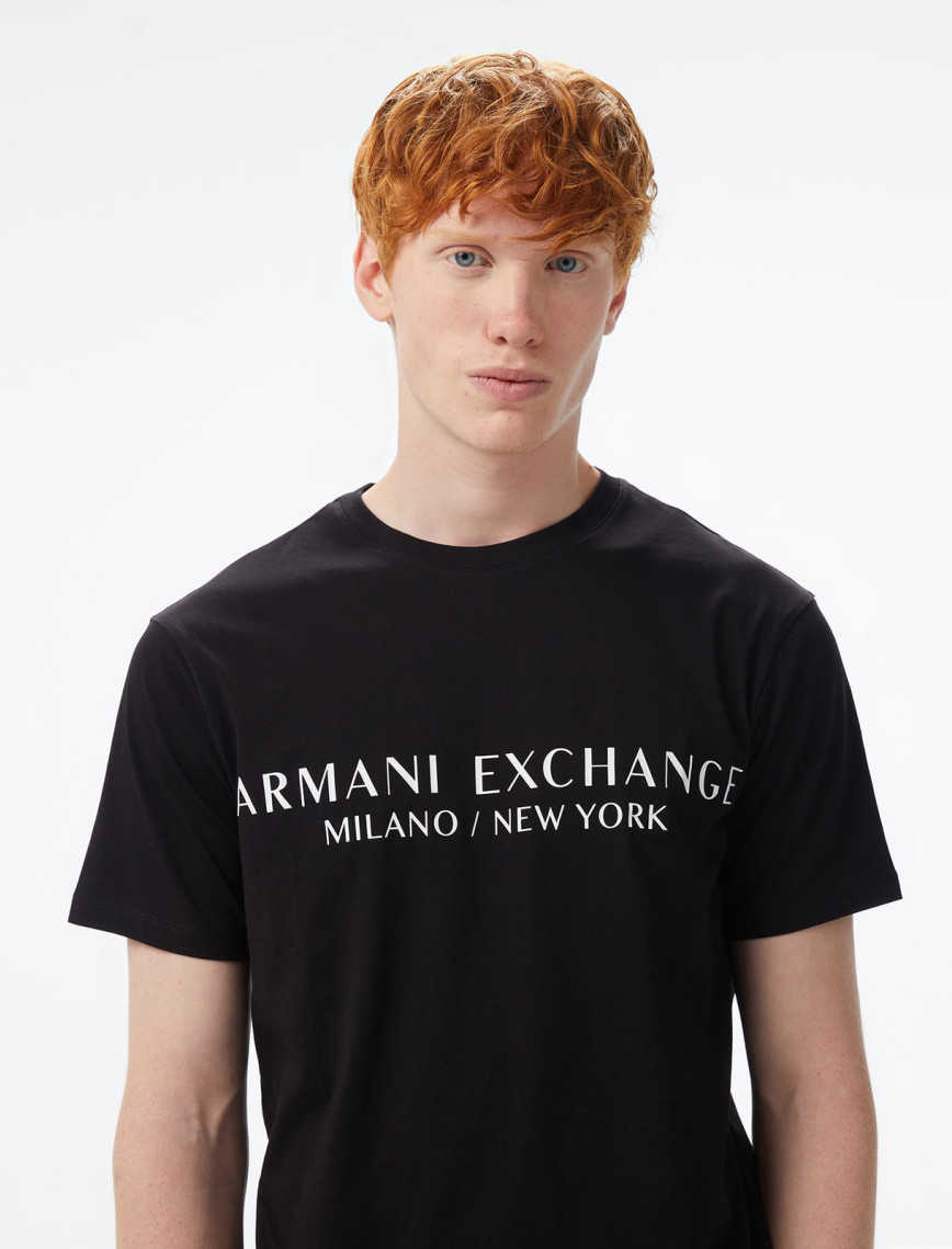 Armani Exchange Erkek Siyah Bisiklet Yaka T-Shirt