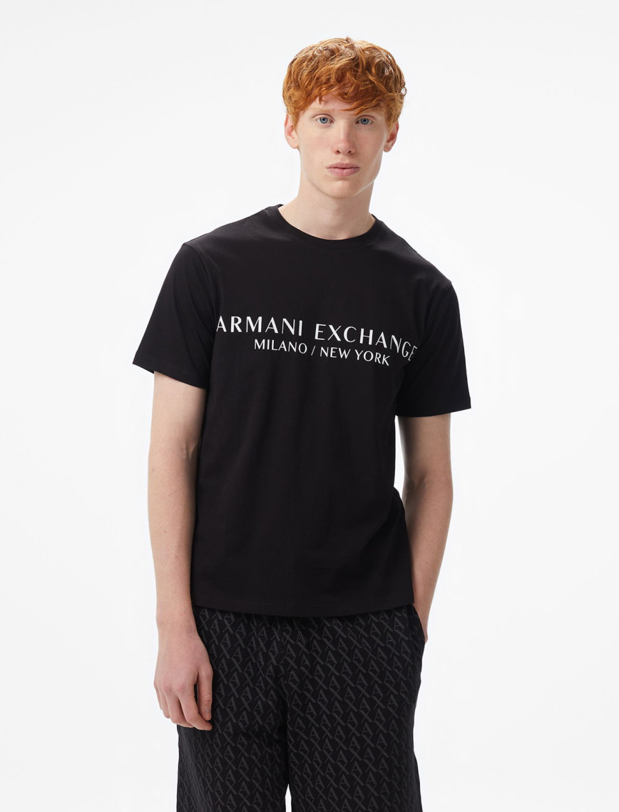 Armani Exchange Erkek Siyah Bisiklet Yaka T-Shirt