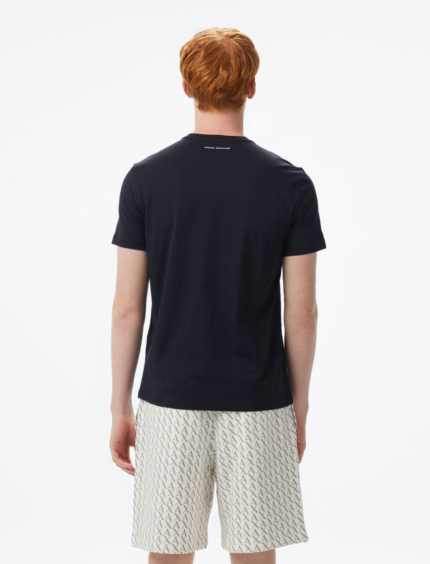 Armani Exchange Erkek Lacivert Bisiklet Yaka T-Shirt