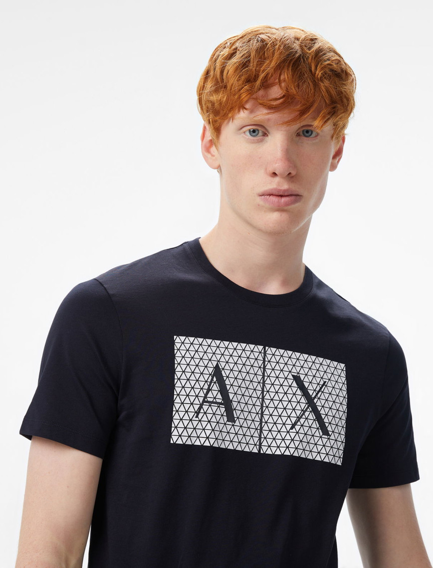 Armani Exchange Erkek Lacivert Bisiklet Yaka T-Shirt