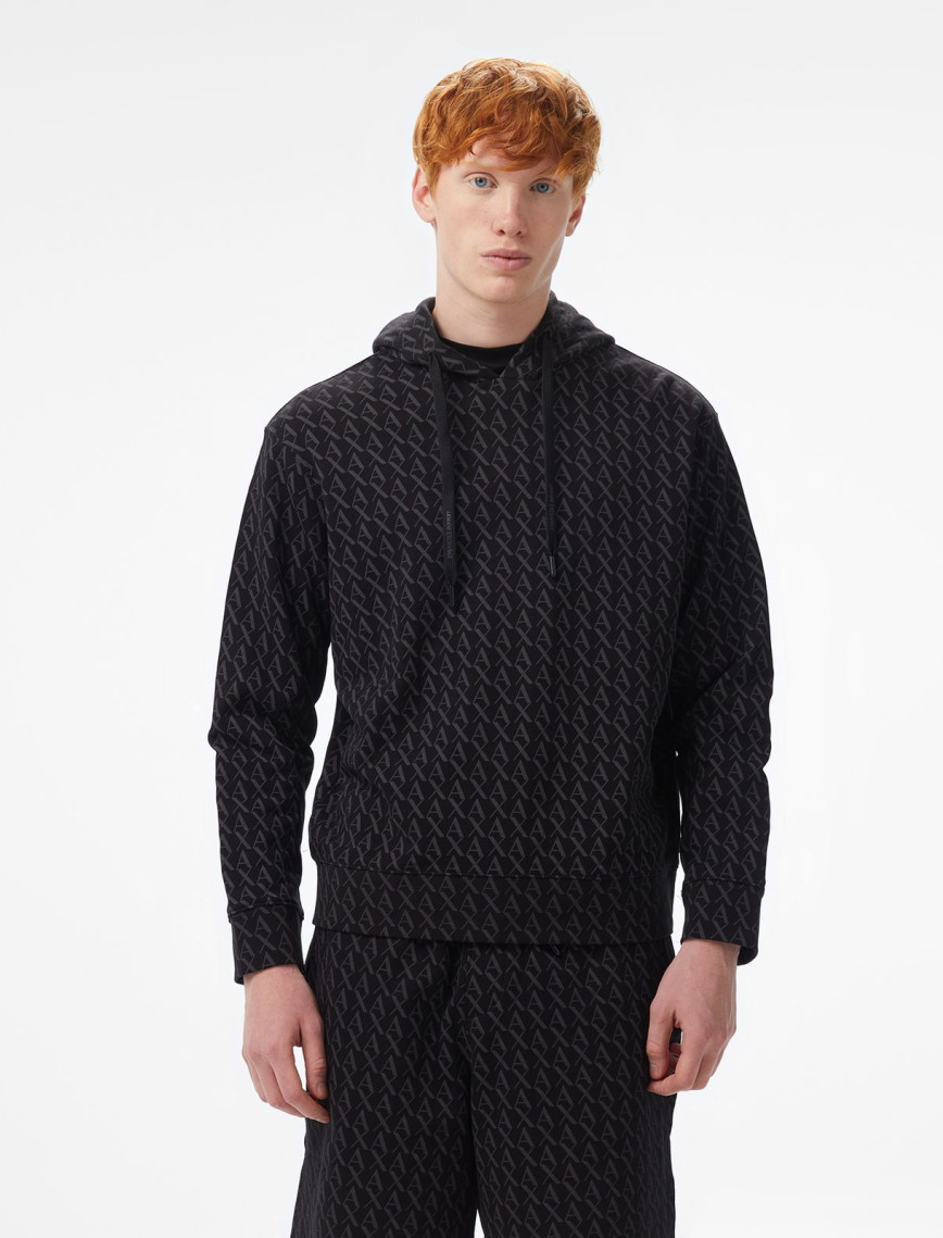 Armani Exchange Erkek Siyah Kapüşonlu Sweatshirt Armani Exchange Erkek Siyah Kapüşonlu Sweatshirt