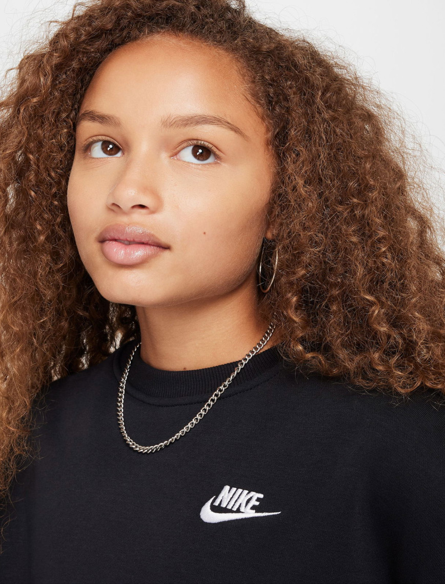 Nike Sportswear Club Fleece Genç Çocuk Siyah Sweatshirt Nike Sportswear Club Fleece Genç Çocuk Siyah Sweatshirt