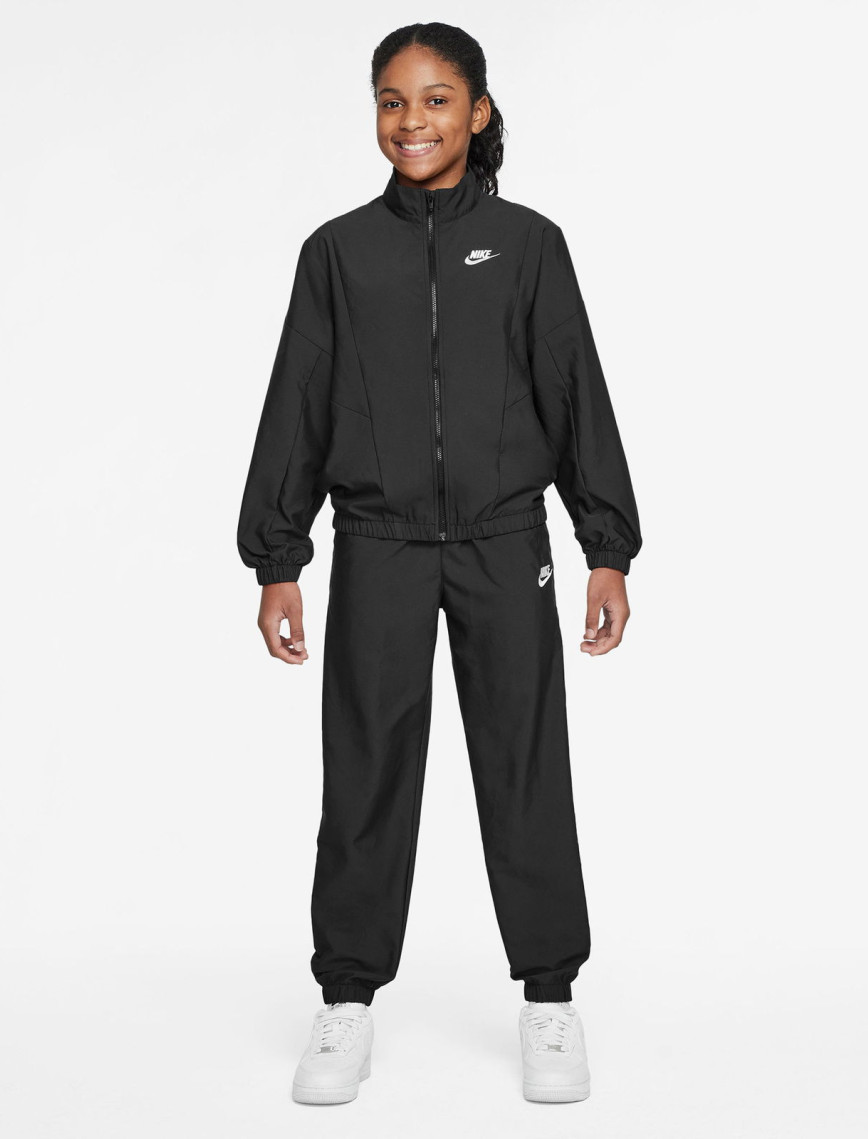 Nike Sportswear Woven Genç Çocuk Siyah Eşofman Takımı Nike Sportswear Woven Genç Çocuk Siyah Eşofman Takımı
