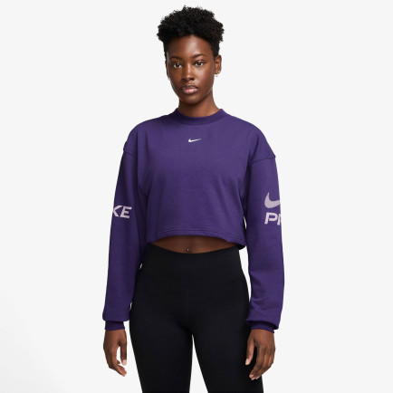 Nike Pro Dri-Fit Fleece Kadın Mor Sweatshirt Nike Pro Dri-Fit Fleece Kadın Mor Sweatshirt