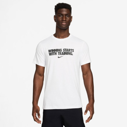 Nike Dri-Fit Winning Erkek Beyaz T-Shirt Nike Dri-Fit Winning Erkek Beyaz T-Shirt