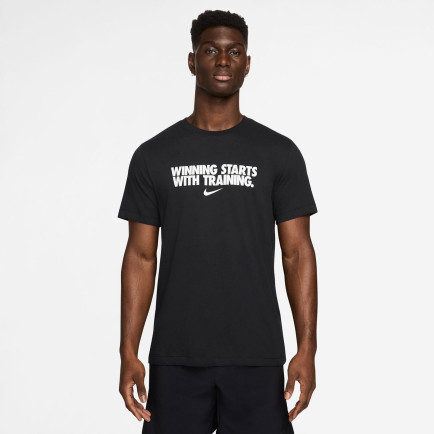 Nike Dri-Fit Winning Erkek Siyah T-Shirt Nike Dri-Fit Winning Erkek Siyah T-Shirt