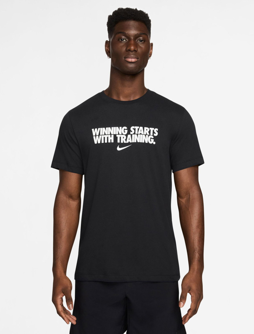 Nike Dri-Fit Winning Erkek Beyaz T-Shirt