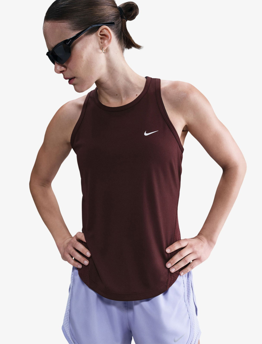 Nike Dri-Fit Tempo Kadın Bordo Kolsuz T-Shirt Nike Dri-Fit Tempo Kadın Bordo Kolsuz T-Shirt