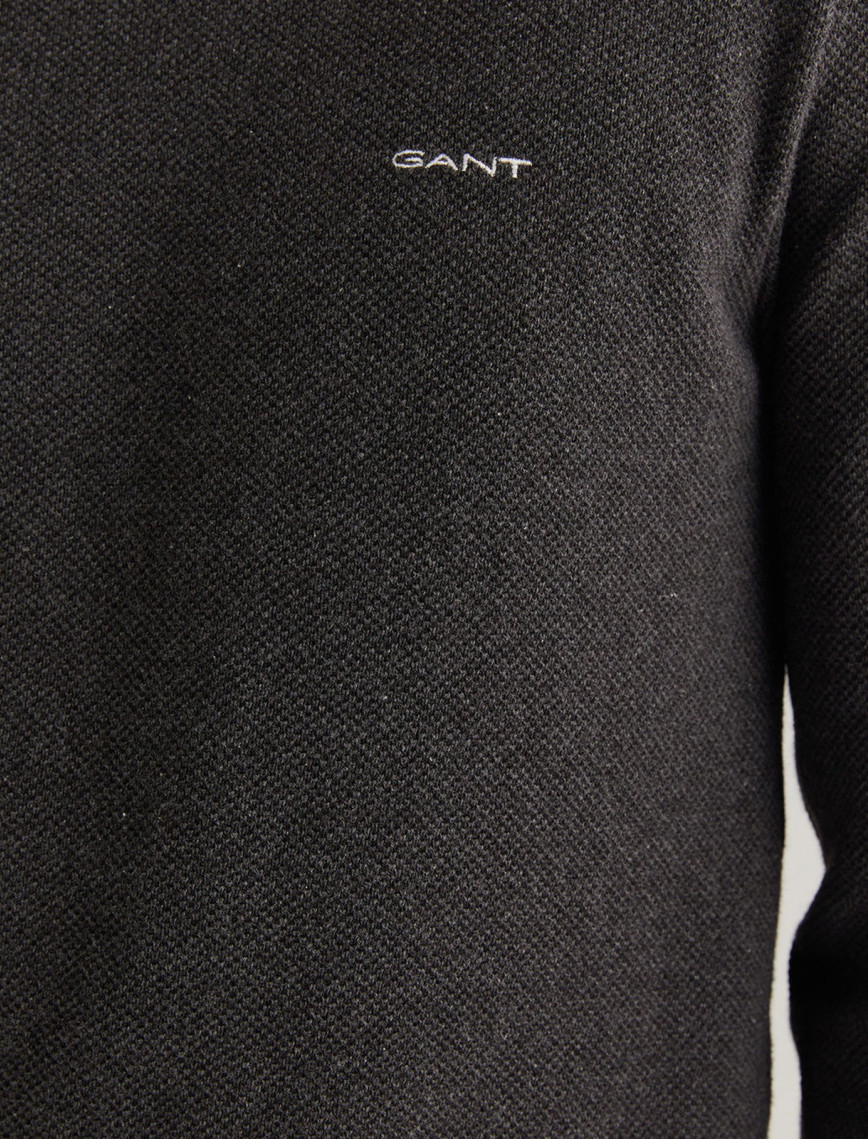 GANT Erkek Gri Regular Fit Bisiklet Yaka Kazak GANT Erkek Gri Regular Fit Bisiklet Yaka Kazak