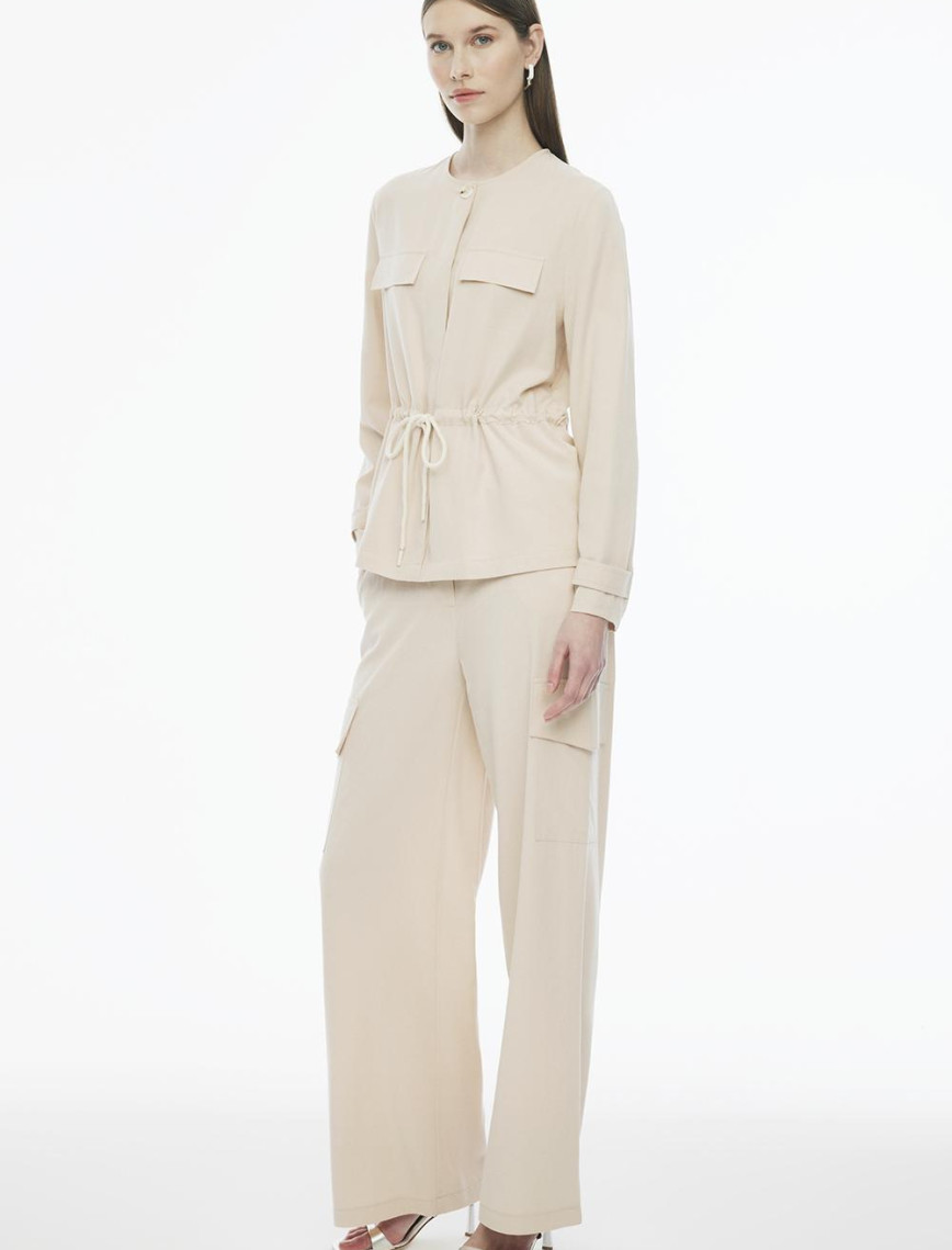 Adieles Rahat Kalıp Bisiklet Yaka Bej Renk Kadın Ceket Adieles Rahat Kalıp Bisiklet Yaka Bej Renk Kadın Ceket