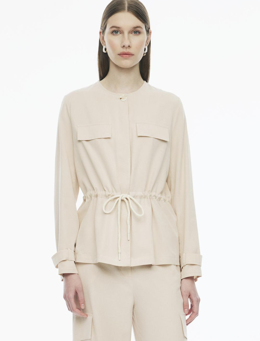 Adieles Rahat Kalıp Bisiklet Yaka Kayısı Renk Kadın Ceket Adieles Rahat Kalıp Bisiklet Yaka Kayısı Renk Kadın Ceket