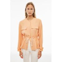 Adieles Rahat Kalıp Bisiklet Yaka Kayısı Renk Kadın Ceket Adieles Rahat Kalıp Bisiklet Yaka Kayısı Renk Kadın Ceket