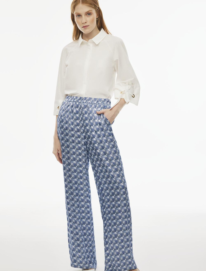 Drinas Rahat Kalıp Uzun Boy Geniş Paça Mavi Renk Kadın Pantolon Drinas Rahat Kalıp Uzun Boy Geniş Paça Mavi Renk Kadın Pantolon