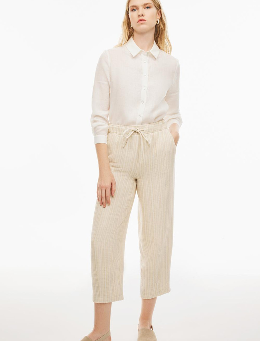 Emars Rahat Kalıp Bilek Boy Boru Paça Ekru Bej Renk Kadın Pantolon Emars Rahat Kalıp Bilek Boy Boru Paça Ekru Bej Renk Kadın Pantolon