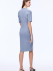 Morningstar Slim Fit Diz Altı Takma Kol V-Yaka Gri Elbise Morningstar Slim Fit Diz Altı Takma Kol V-Yaka Gri Elbise