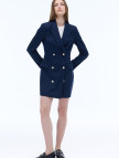 Actors Regular Fit Çizgili Desenli Kısa Boy Takma Kol Ceket Yaka Lacivert Renk Elbise Actors Regular Fit Çizgili Desenli Kısa Boy Takma Kol Ceket Yaka Lacivert Renk Elbise