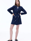 Actors Regular Fit Çizgili Desenli Kısa Boy Takma Kol Ceket Yaka Lacivert Renk Elbise Actors Regular Fit Çizgili Desenli Kısa Boy Takma Kol Ceket Yaka Lacivert Renk Elbise
